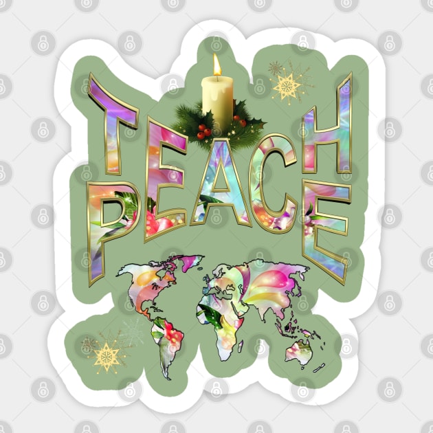 Teach Peace at All Times design Sticker by Nadine8May